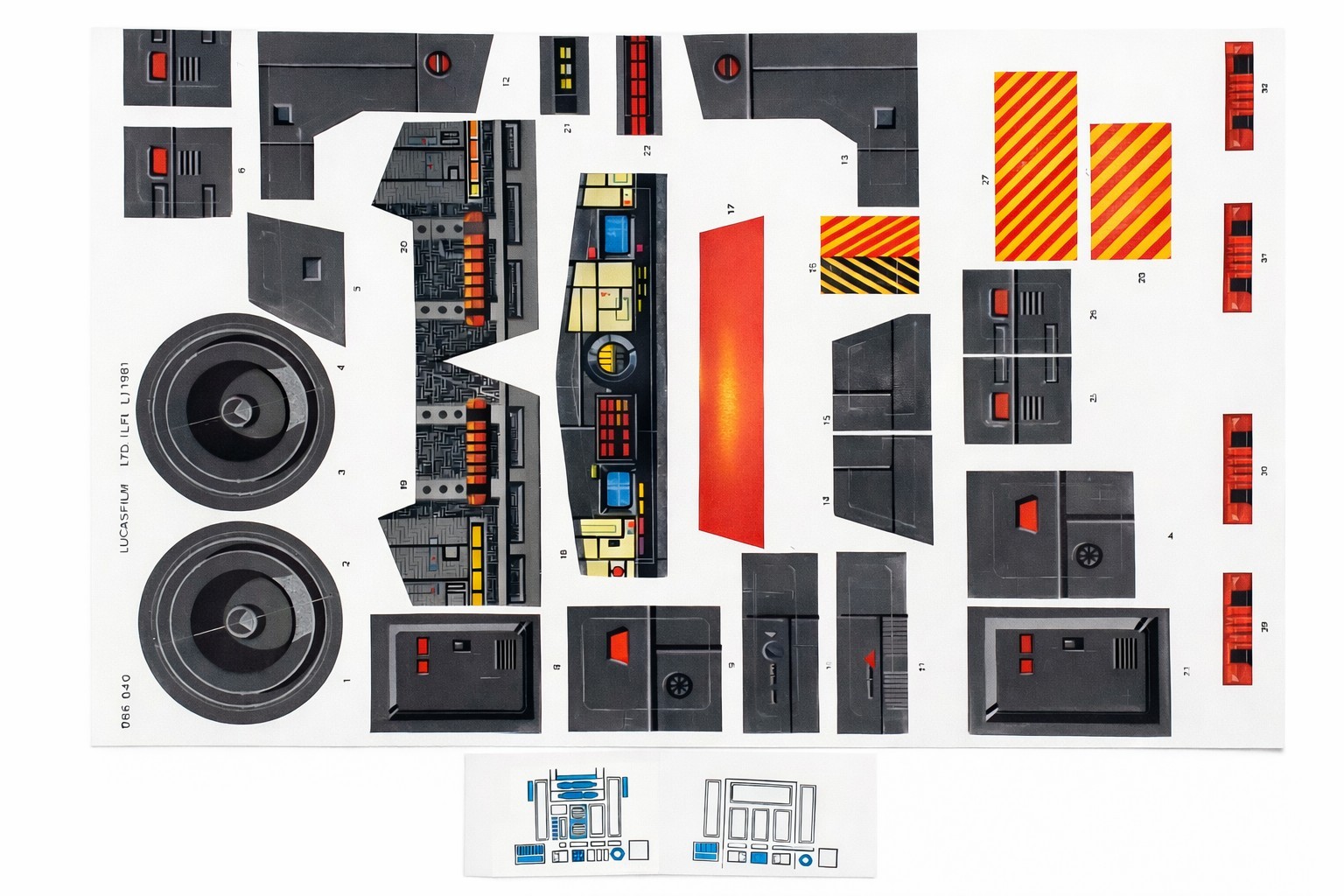 Vintage Star Wars AT-AT Replacement Toy Stickers - Peel & Stick - No Need To Cut