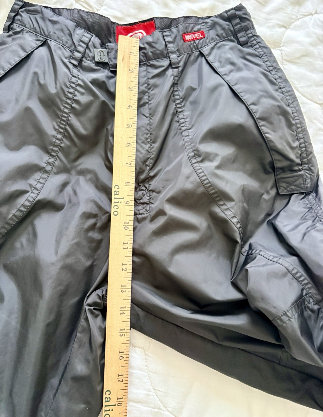 Vintage Ecko Marvel Wolverine SnowBoard Ski Pant Sz 30 Black Hologram Logo Korea