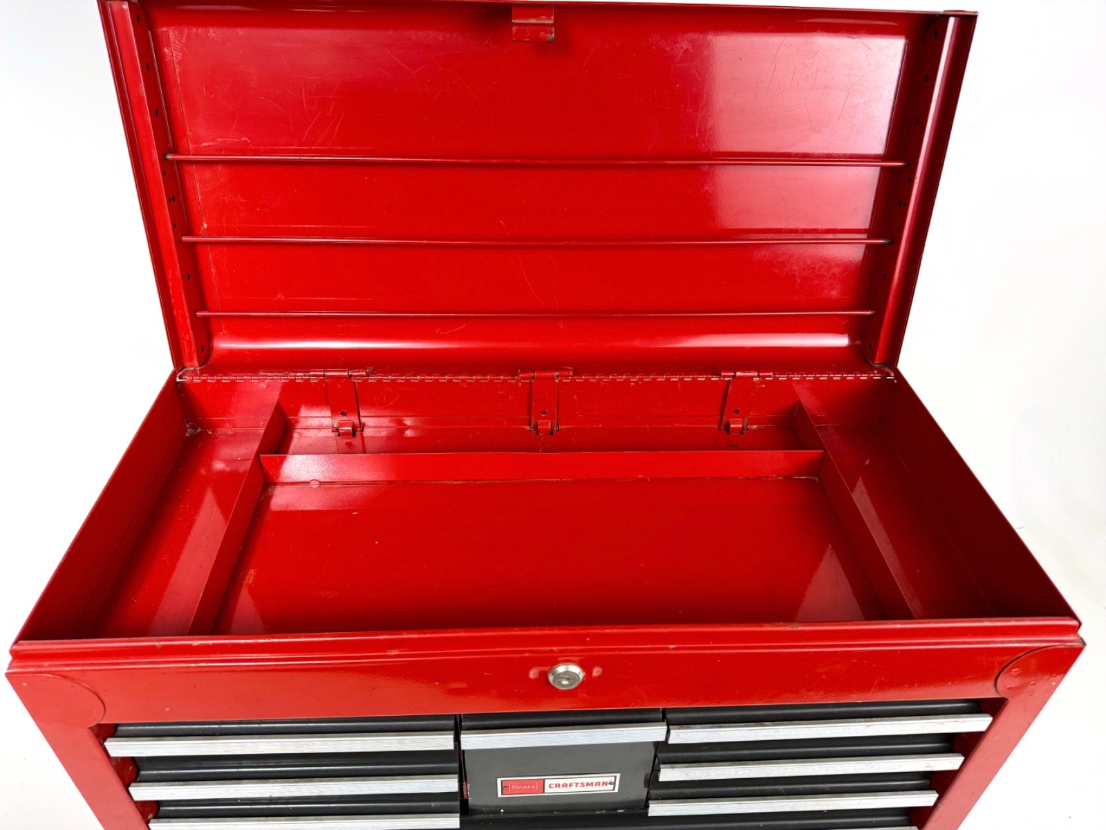 Vintage 1979 Sears Craftsman Mechanic's metal 10-Drawer Top Tool Chest w/ Tray