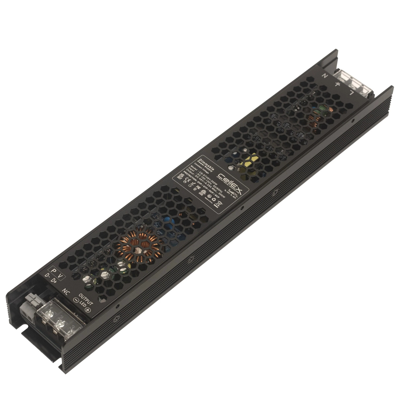 Dimmable TRIAC LED Transformer 48V 300W IP20 ETL Listed