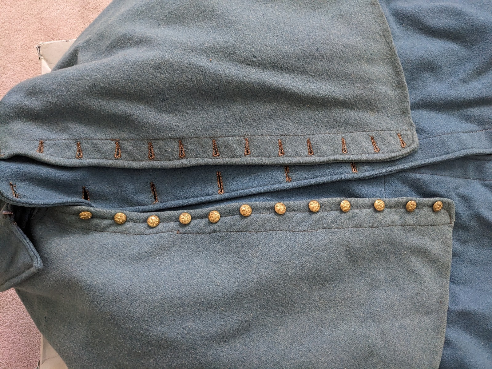 Original Civil War mounted troops overcoat. Solid.