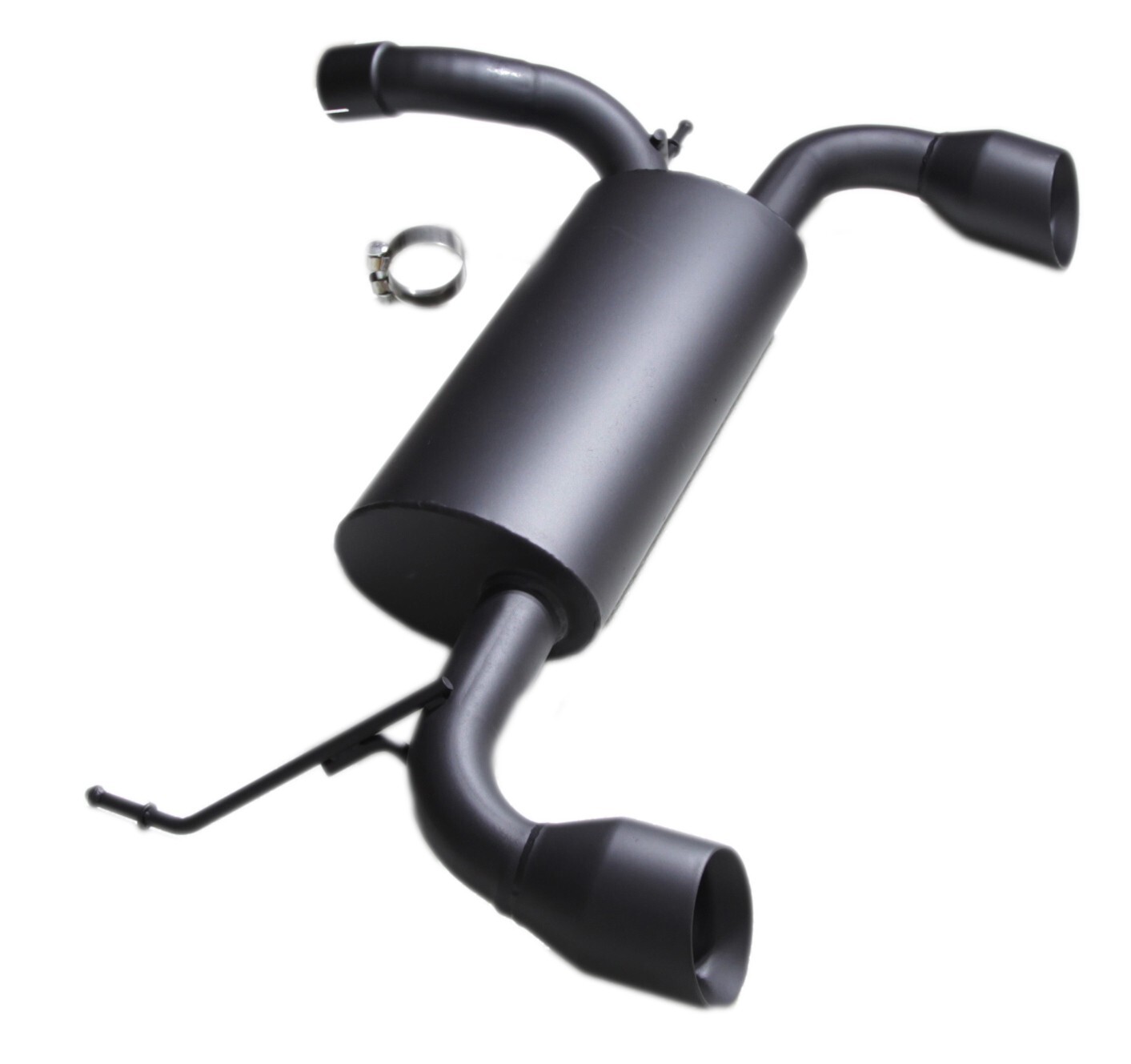 2.5" Matte Black Dual Axle Back Exhaust Muffler For 07-17 Jeep Wrangler JK 2/4DR