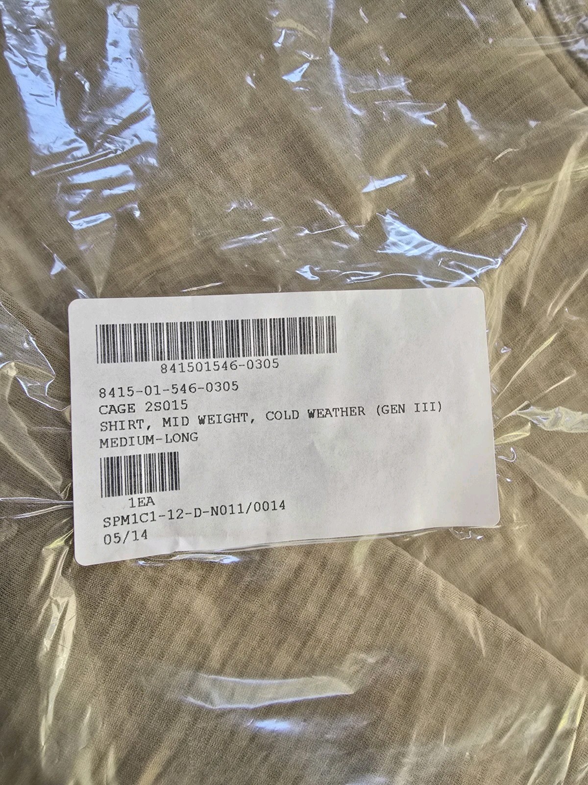 GEN III Level 2 Cold Weather L2 Waffle Shirt MEDIUM LONG GEN3 NEW