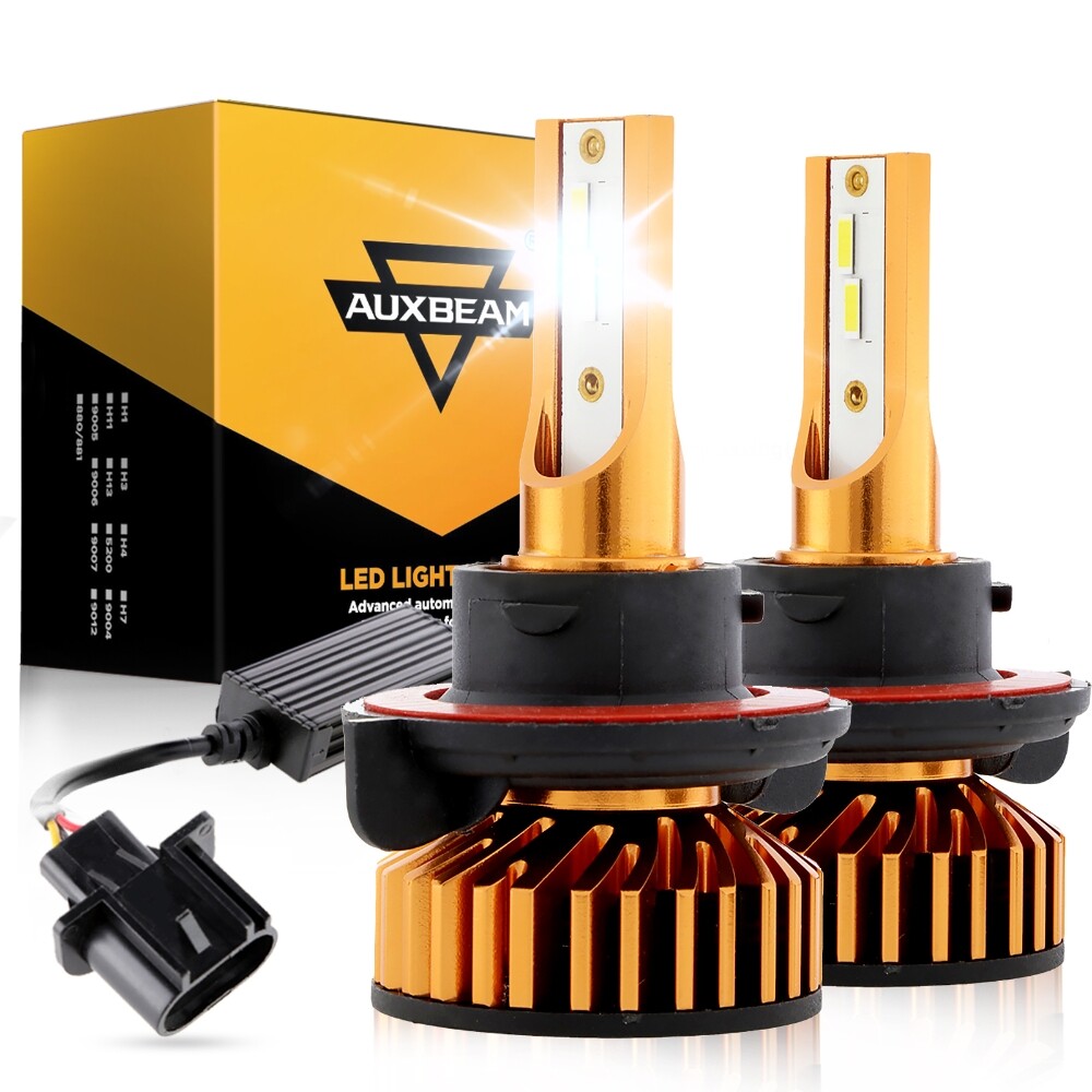 AUXBEAM 9008 H13 LED Headlight Bulbs Kit High Low Beam Super Bright Canbus 6500K