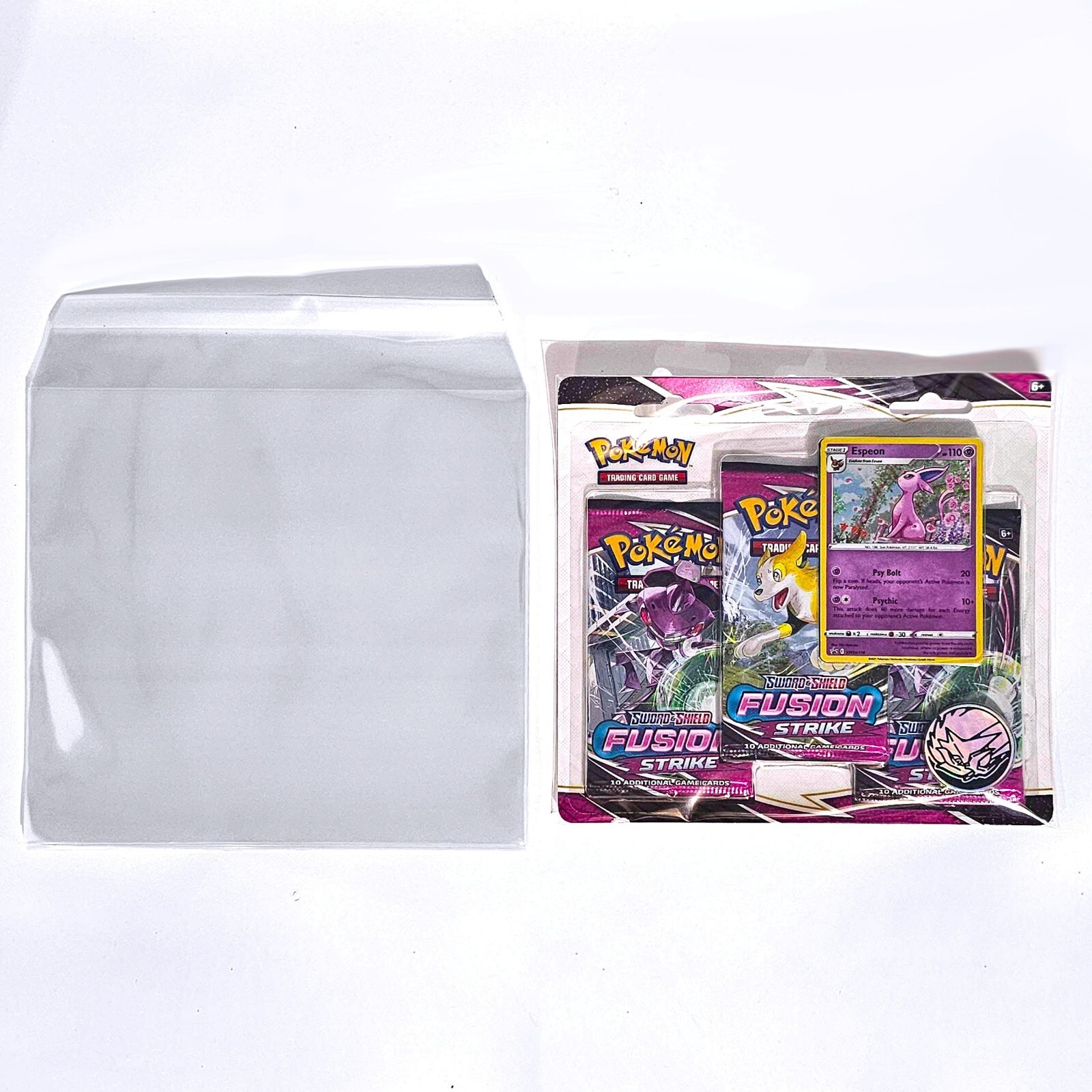 Pokemon 3 Pack Blister Booster Pack Protective Sleeves x50 Self Sealing Clear
