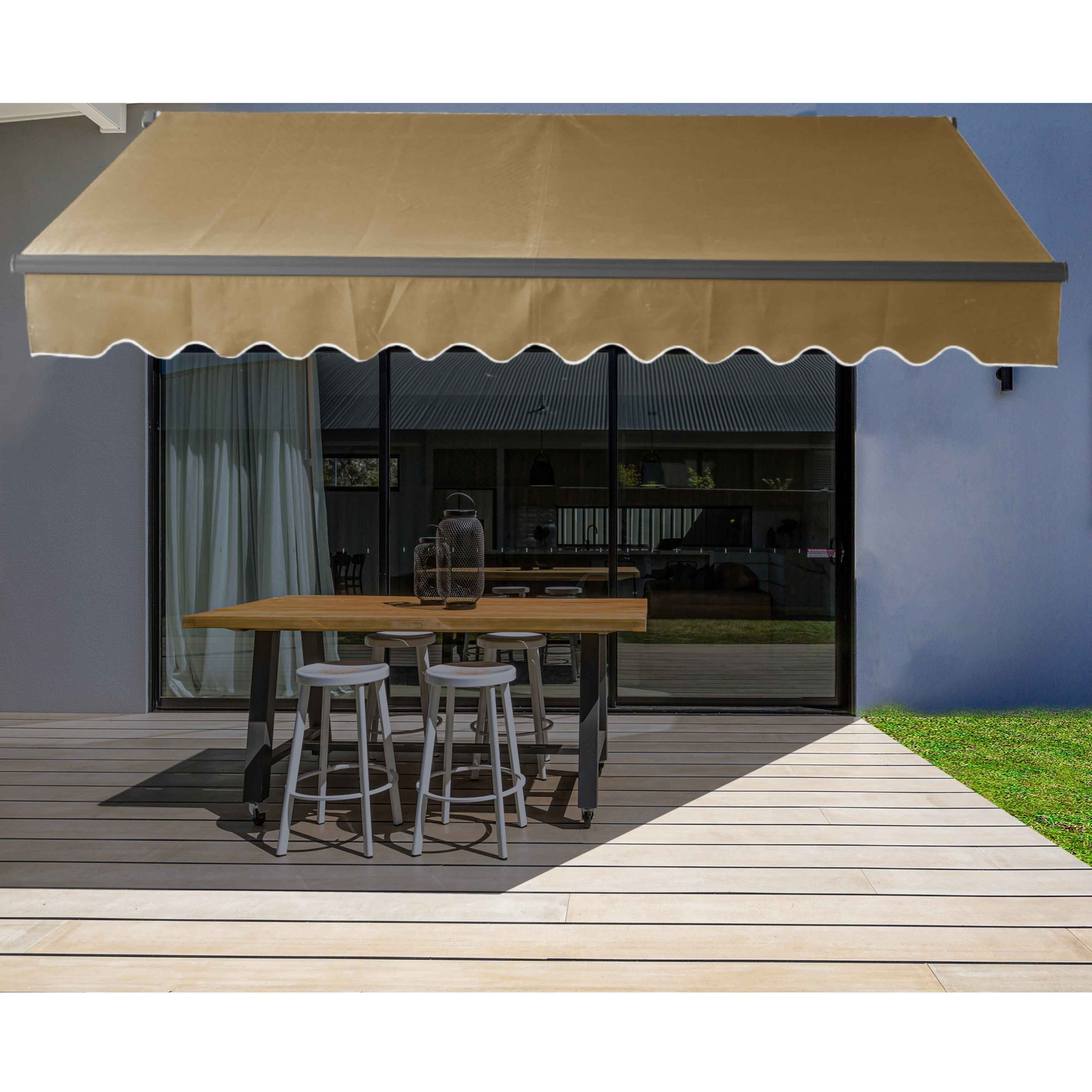 ALEKO 12x10 Ft Retractable Awning Fabric Replacement, Sand