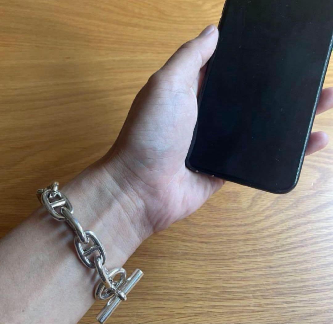 Vintage Silver 925 Anchor Chain Bracelet GM Size 23cm Heavy Men’s Jewelry