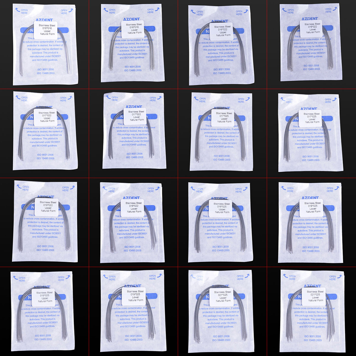 AZDENT Dental Orthodontic Arch Wires Stainless Steel Natural Form Rectangular