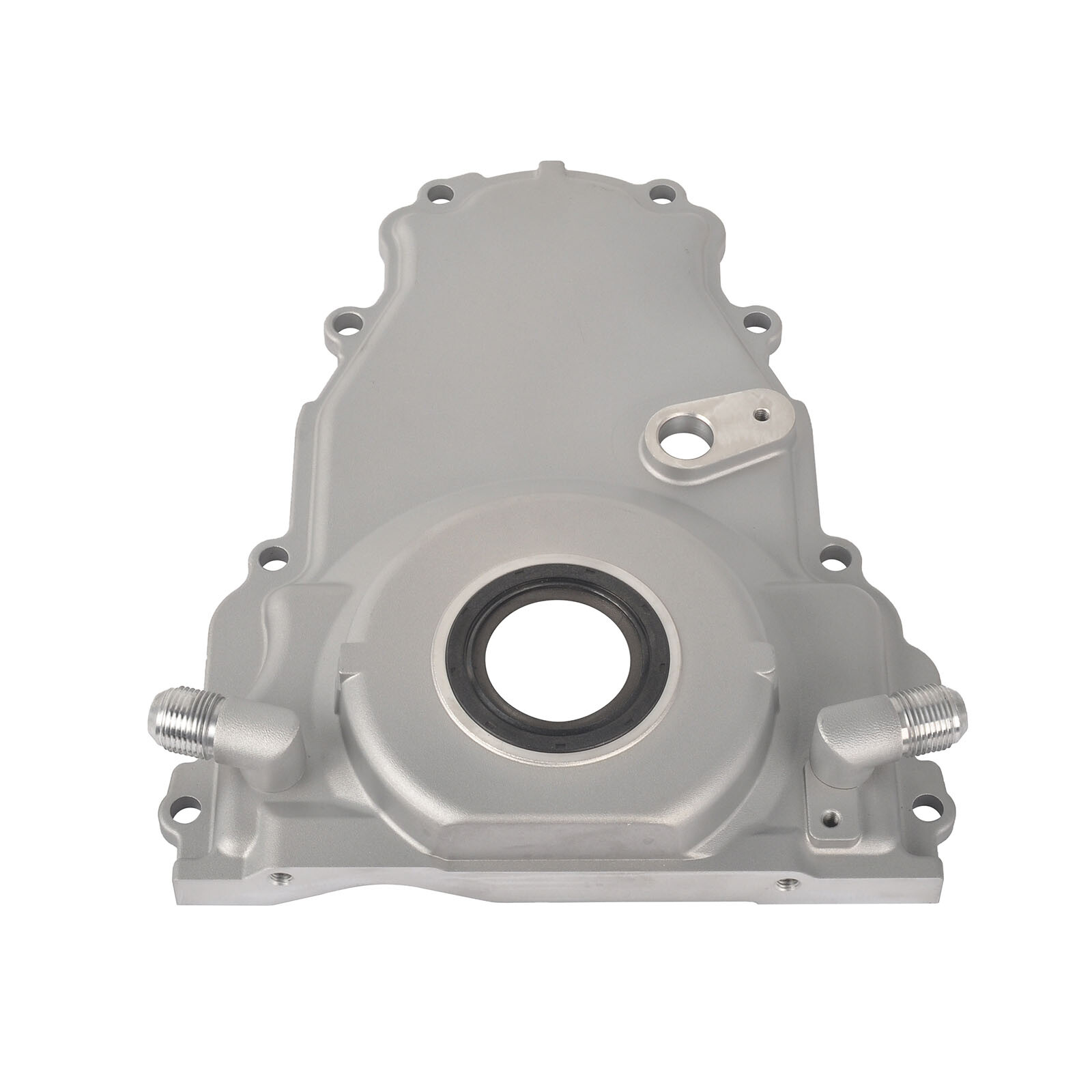 For LS Gen 4 Front Engine Timing Chain Cover w/10AN Twin Turbo Oil Drain Fitting