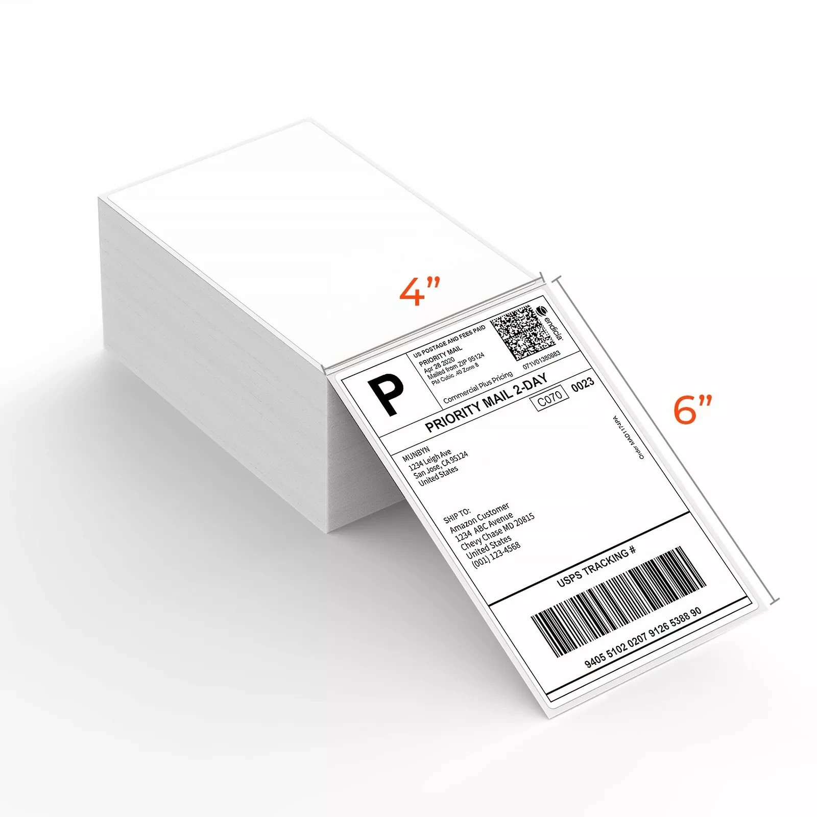 3000 4x6 Fanfold Direct Thermal Shipping Labels Perforated Label / UPS CERTIFIED