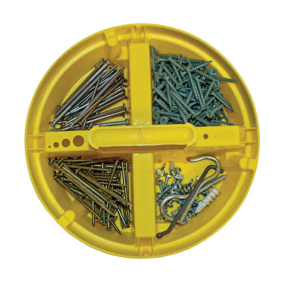 10.25in 4-Compartment 5 Gal Pail Bucket Stacker Tools Compartment Organizer