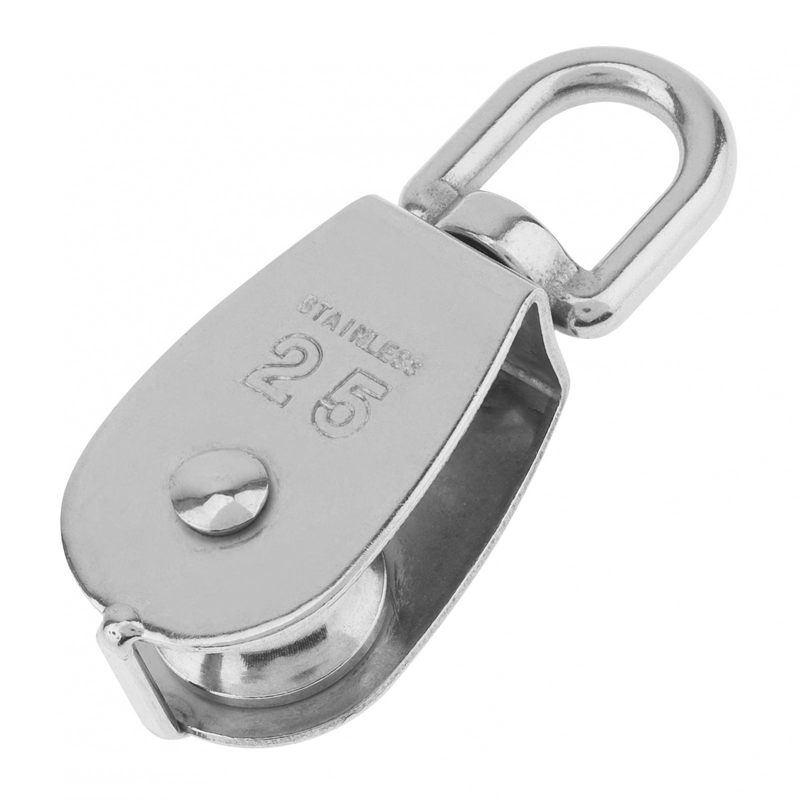 2x M25 Single Pulley Block 304 Single Pulley Wheel Kit for Lifting / Hanging US