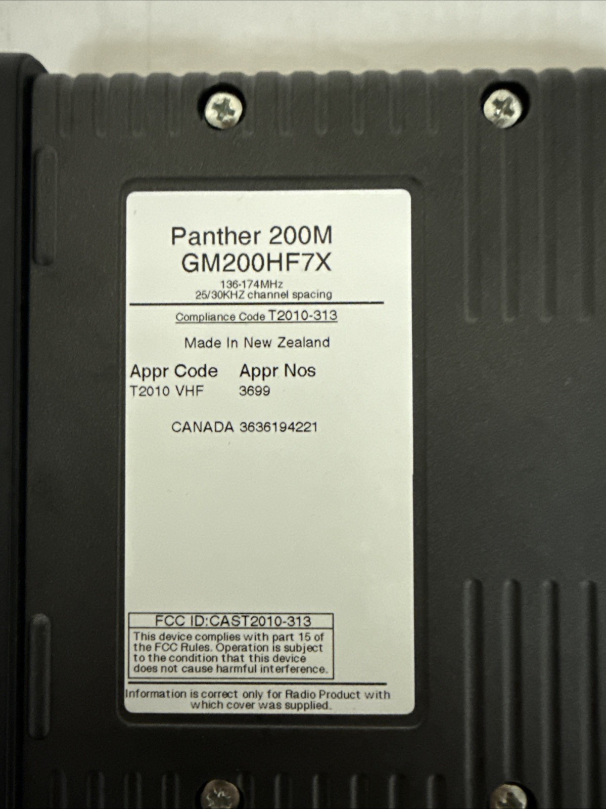 Tait ComNet Ericsson Panther 200M 136-170 MHz NOS 25 Watt Mobile