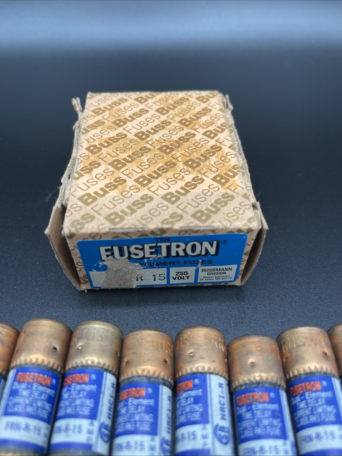 (9) NEW Bussmann Fusetron Fuse FRN-R-15 15 AMP 250 Vac Class RK5 - TESTED CONT.