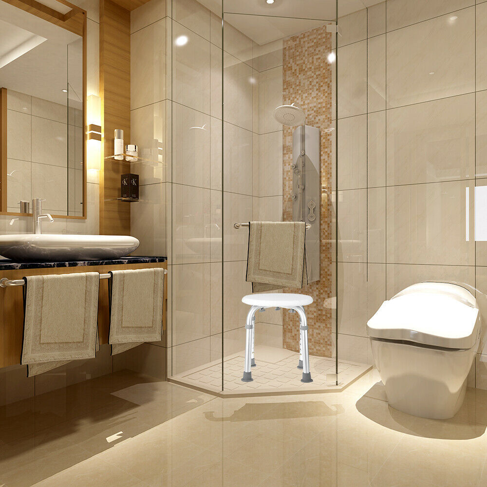 Adjustable Medical Bath Shower Chair Round Stool Seat, New