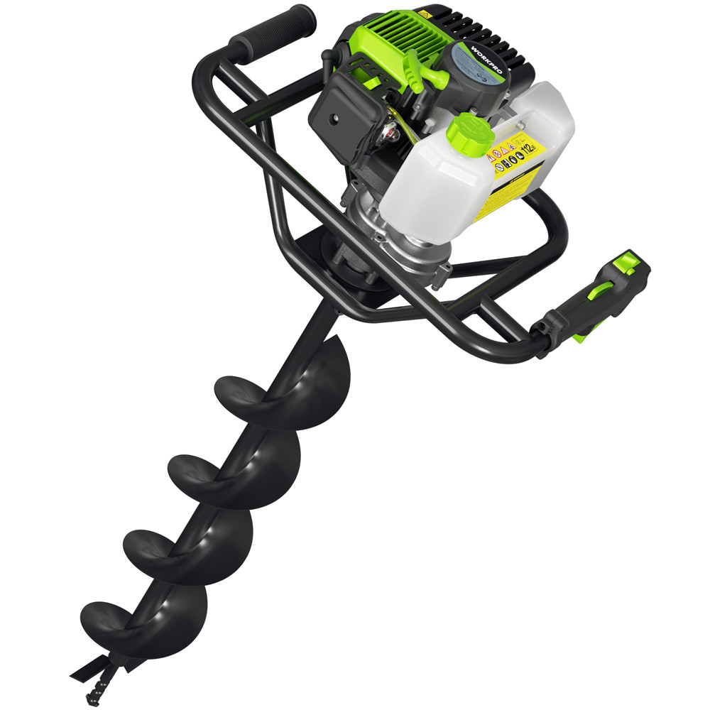 WORKPRO 62CC Gas Powered Post Hole Digger Earth Auger 2Stroke 4" 6" 8" Drill Bit