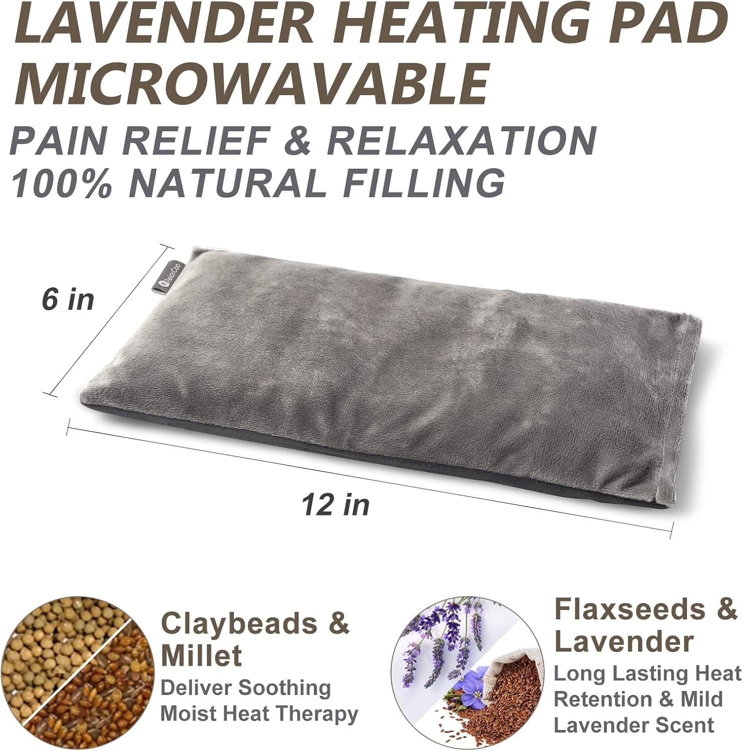 Microwave Heating Pad 6X12 Microwavable Heat Pad Pain Relief Reusable Bean Bag