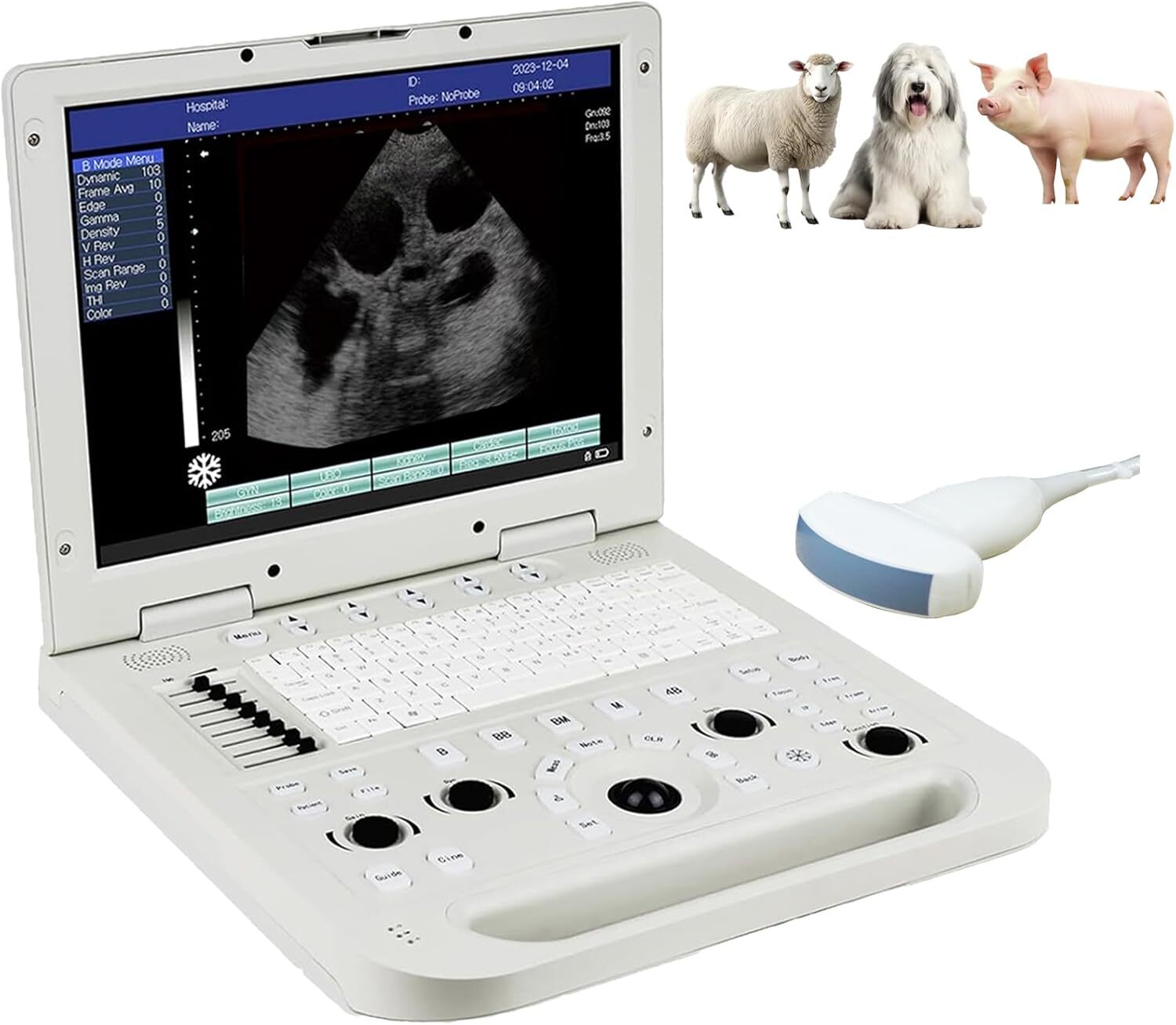 VET Veterinary Portable Ultrasound Scanner Machine Sheep Goat Pig Convex Probe