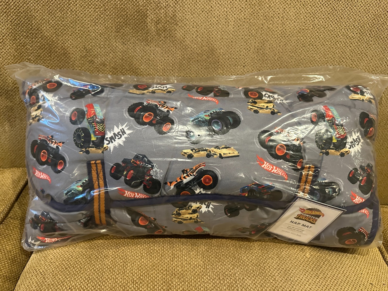 Pottery Barn Kids Hot Wheels Monster Truck Nap Mat Sleeping Bag  NEW w/tags