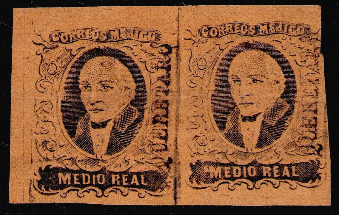 ez19 #6 1/2R Queretaro  Pair VF  est $150-200 Scarce Mint NG  Early Black Print