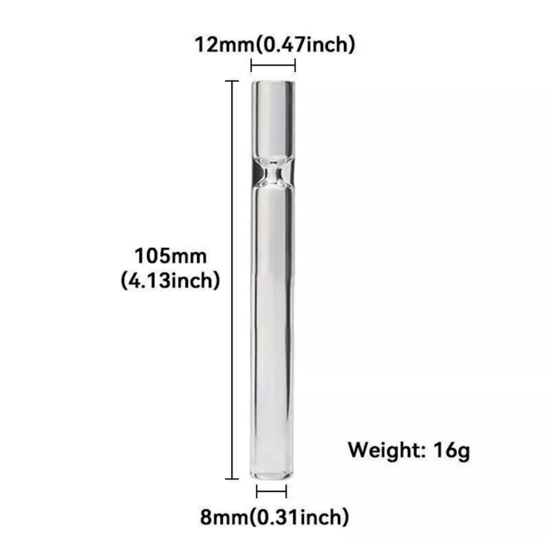 20 PCS transparent Thick Pyrex Glass Chillum Tobacco Pipe Diameter 12mm US