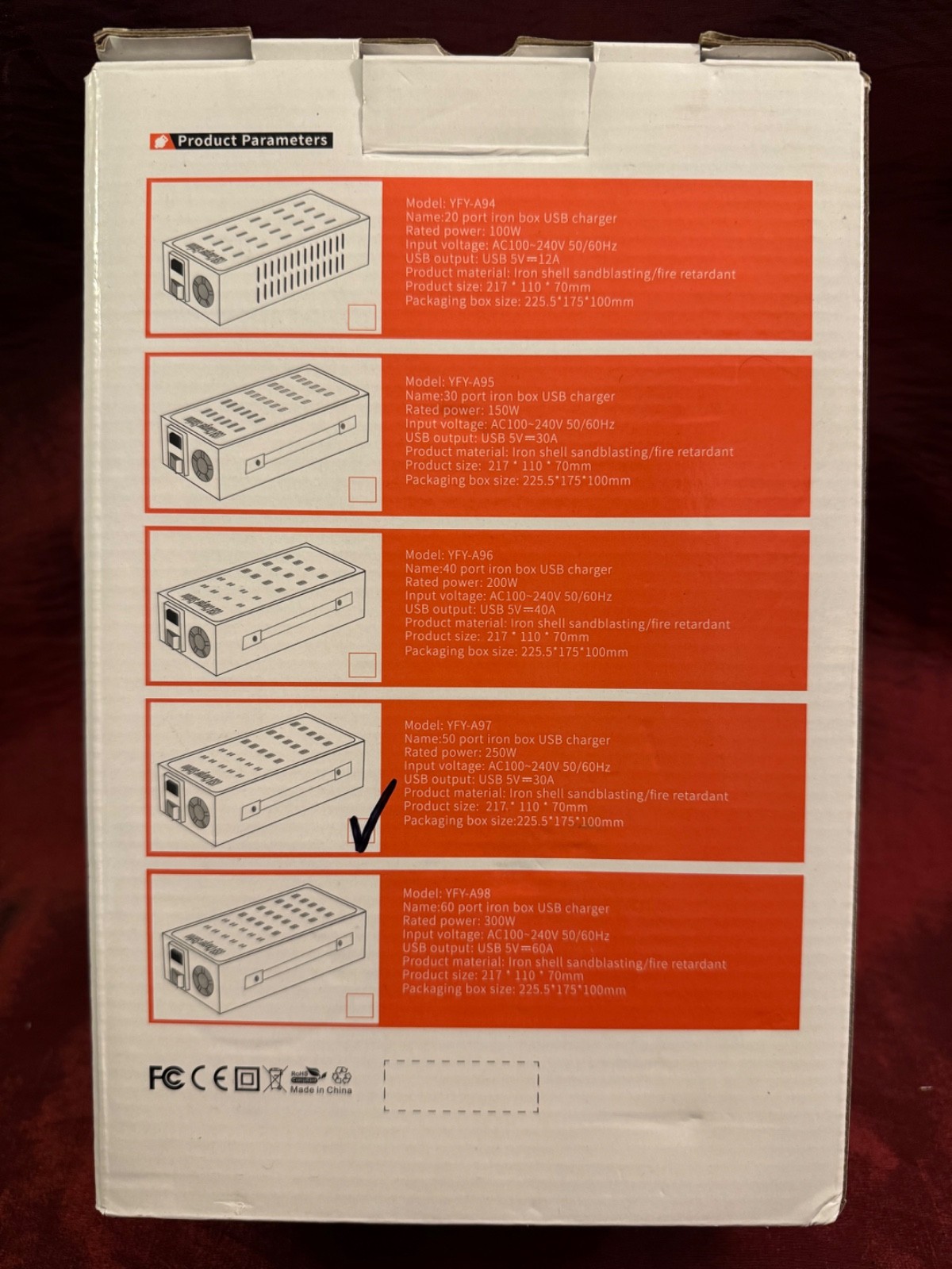 *Read* Multi-Device Charging Station 50 Ports (30 USB A + 20 USB C) 250W YFY-A97