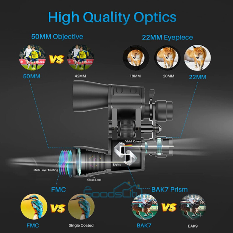 180x100 High Power Military Binoculars Day/Night Vision Waterproof Hunting +Case