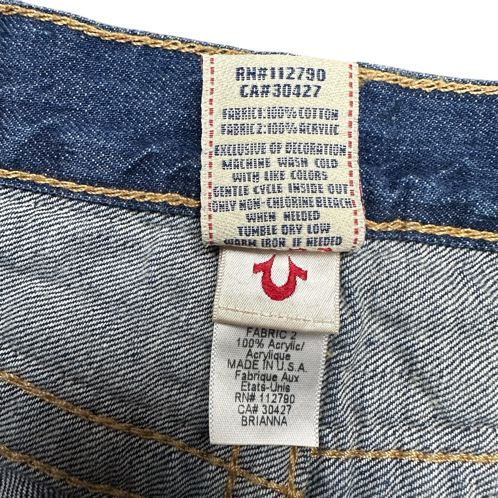 VTG True Religion Size 25 Brianna Baja Boyfriend Button-Fly Serape Patched Jeans