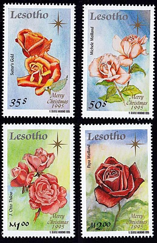 LESOTHO 1995 CHRISTMAS / ROSES ** neuf FLOWERS RELIGION 💲FREE SHIPPING💲