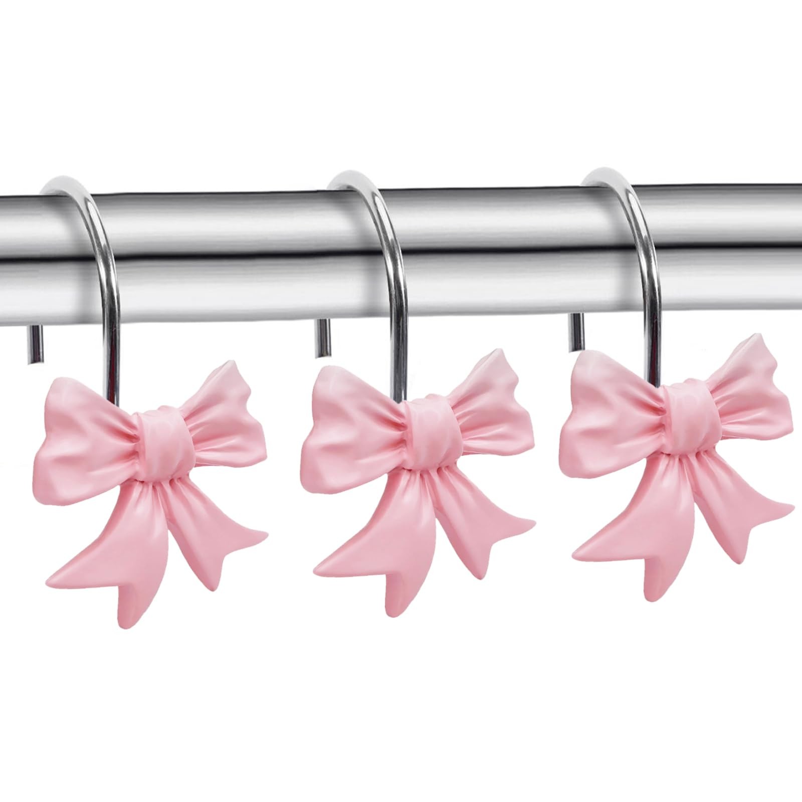 Decorative Shower Curtain Hooks, Bow Knot Shower Curtain Rings Hooks for Bath...