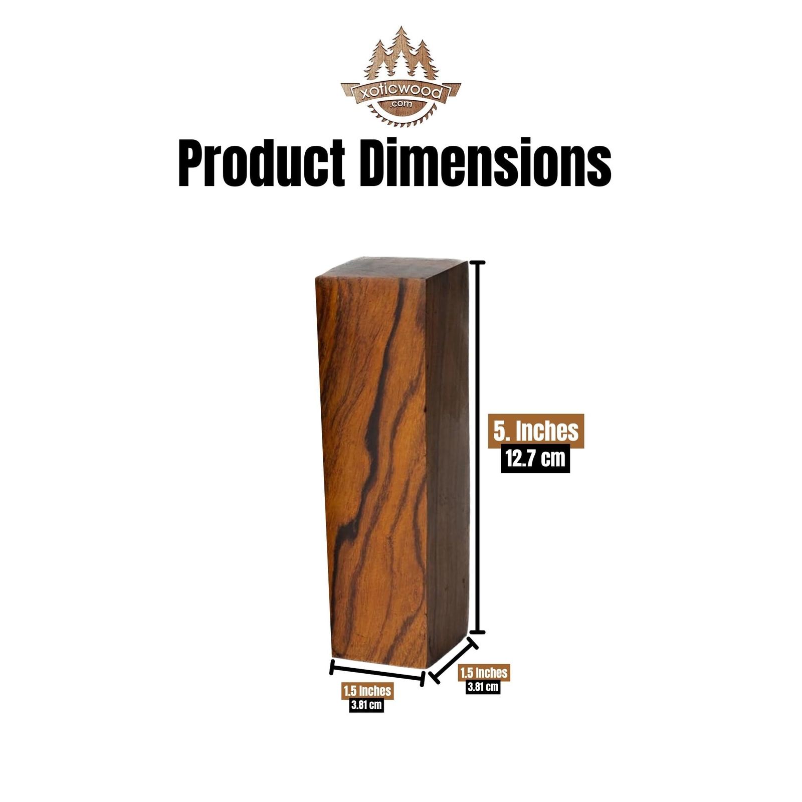 Exotic Hardwood - Ironwood Lumber Turning Blanks - 5 x 1.5 x 1.5 - Pack of 6
