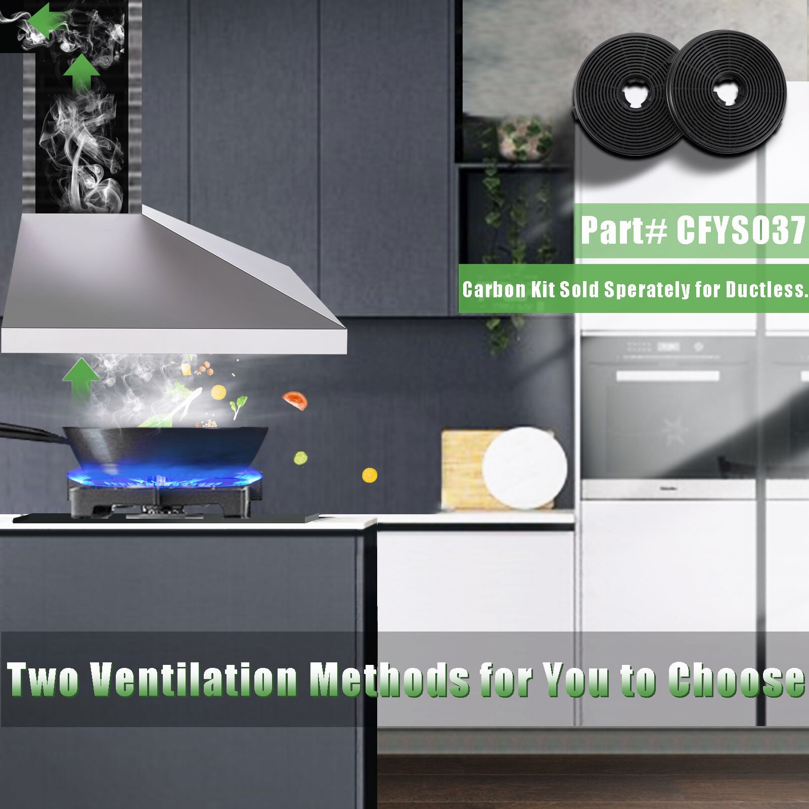 Wall Mount Range Hood 30inch Stainless Steel Vent 450CFM Touch Panel w/LED NEW