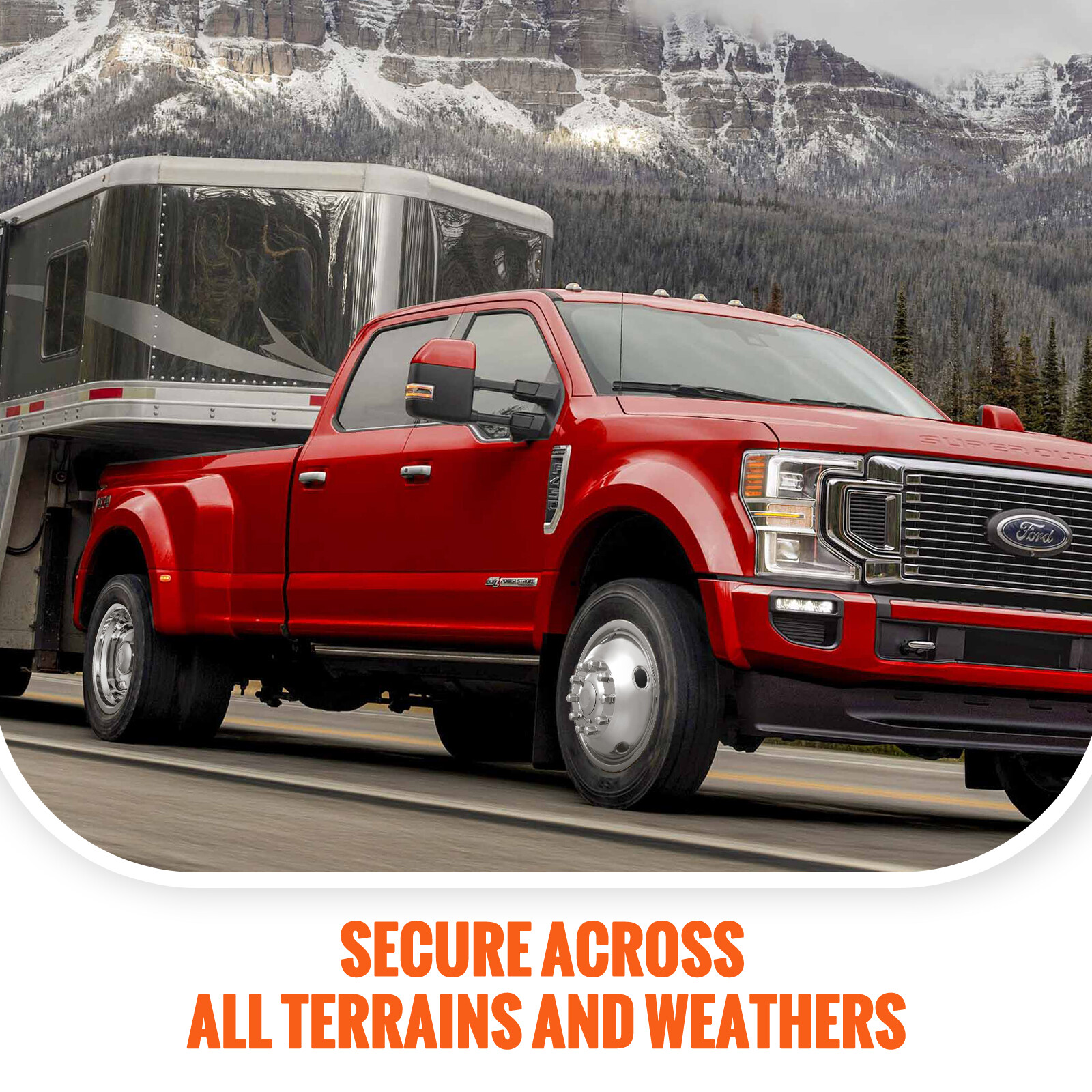 VEVOR 19.5" Wheel Simulators Cover Stainless Steel 2005-2020 Ford F450/F550 4 pc