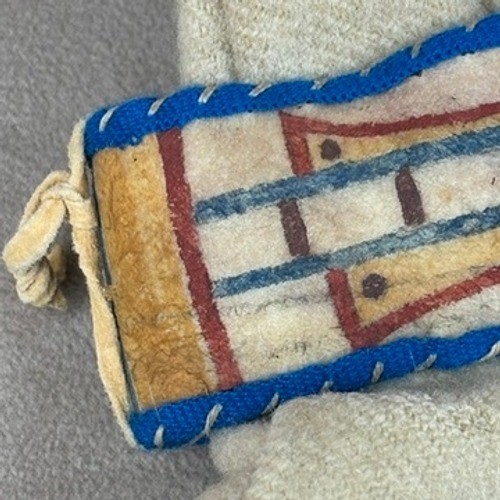 Crow Native American Wool Camp Dress Copper Buttons Parfleche Belt Antique 1890s