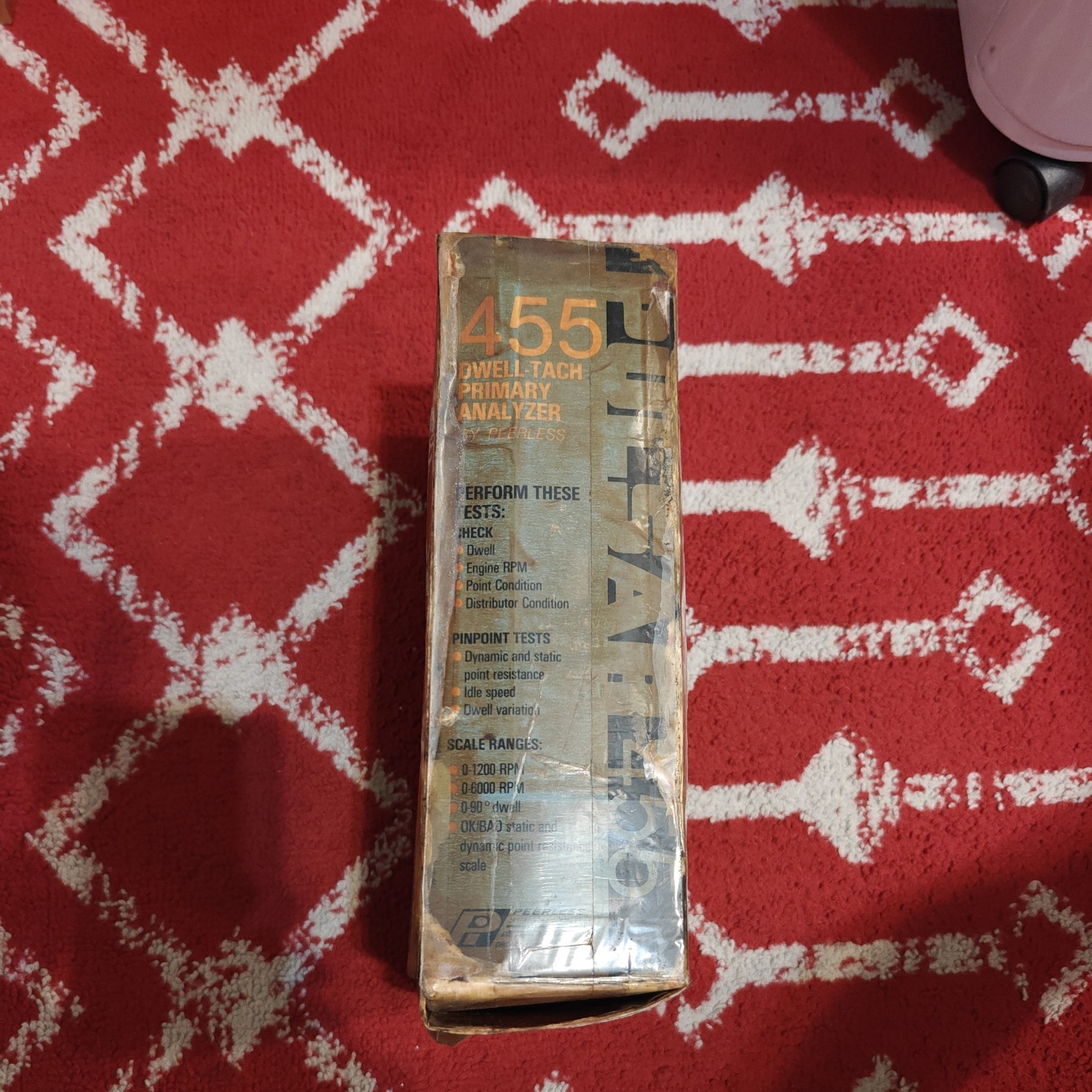 Vintage Peerless Dwell Tach Primary Analyzer Model 455 Pristine Condition