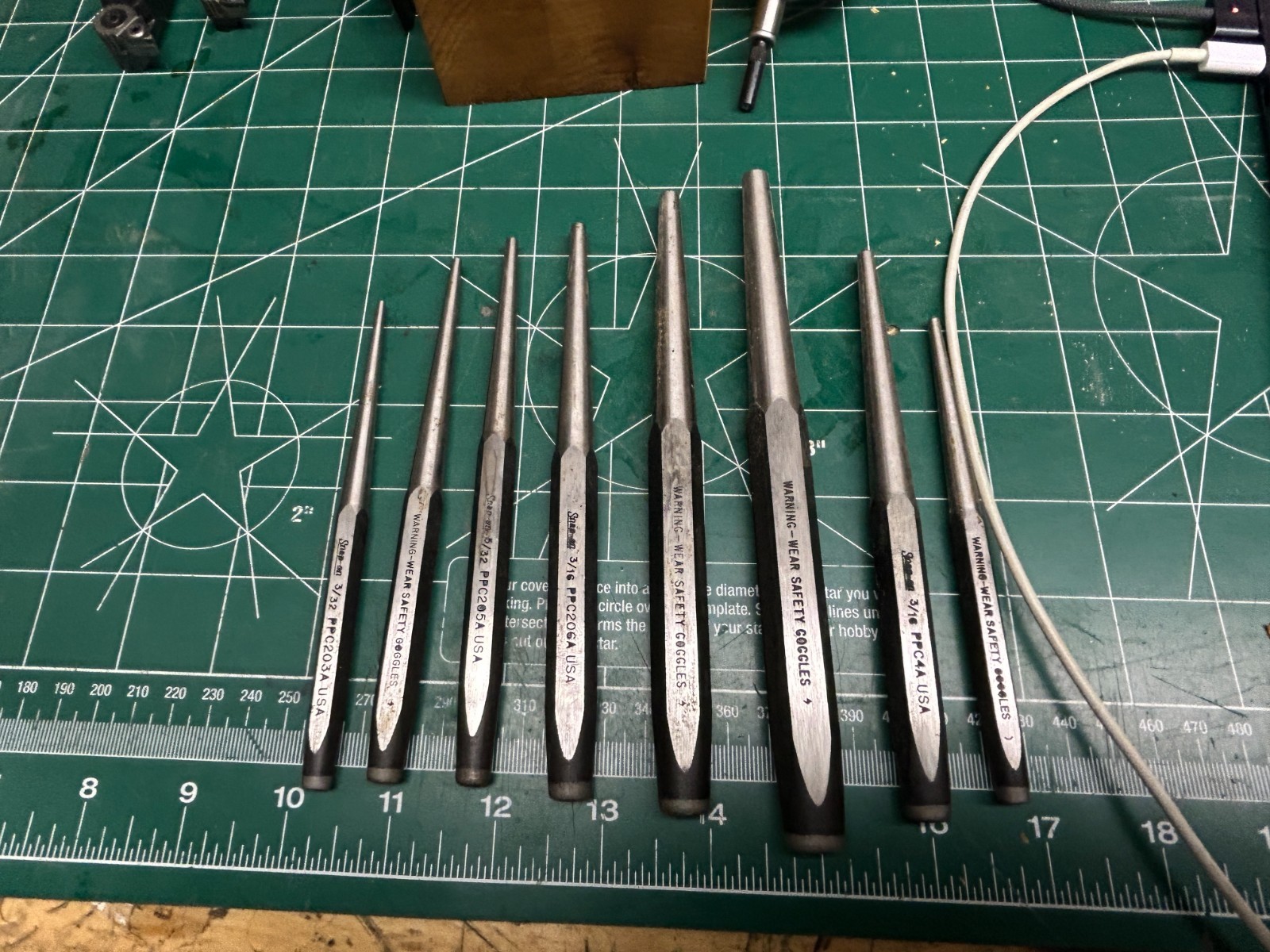 MACHINIST C HmGbcB TOOLS Snap On Tools Punch & Chisel Set in Case 21 Piece Set