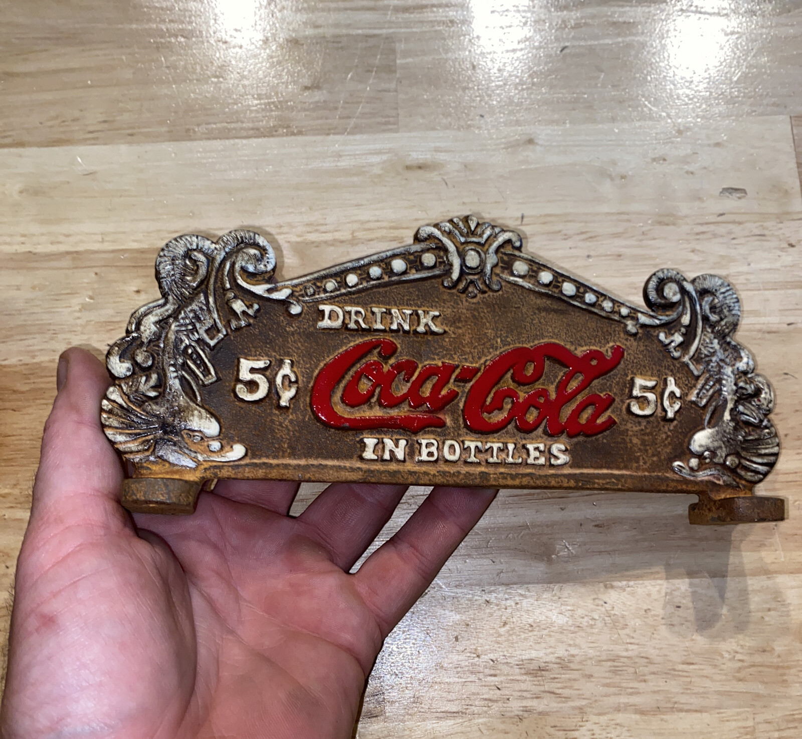 Coca Cola Cash Register Sign Solid Metal Plaque Patina Soda Man Cave Collector