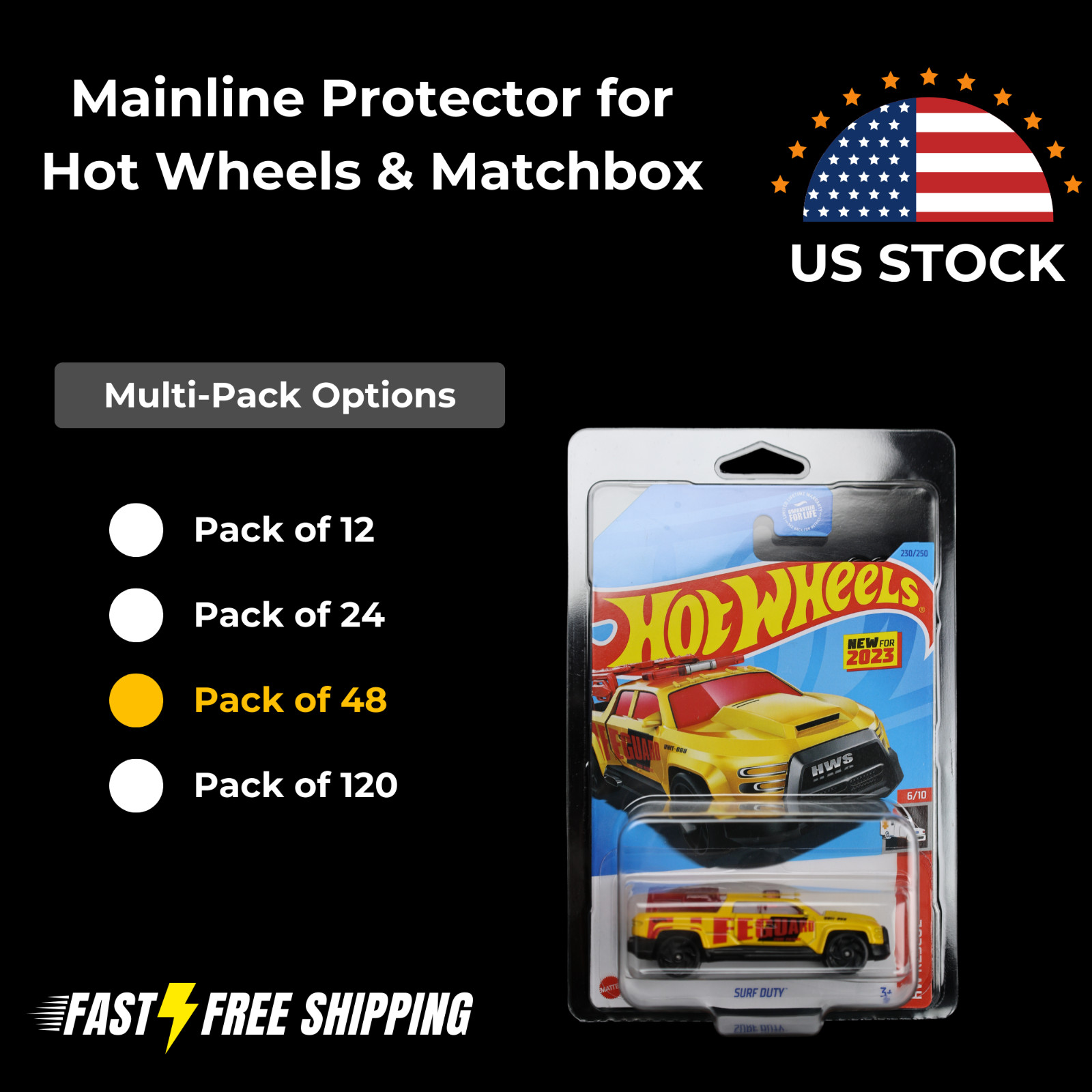 48-Pack Mainline Standard Protector Case Storage for Hot Wheels and Matchbox