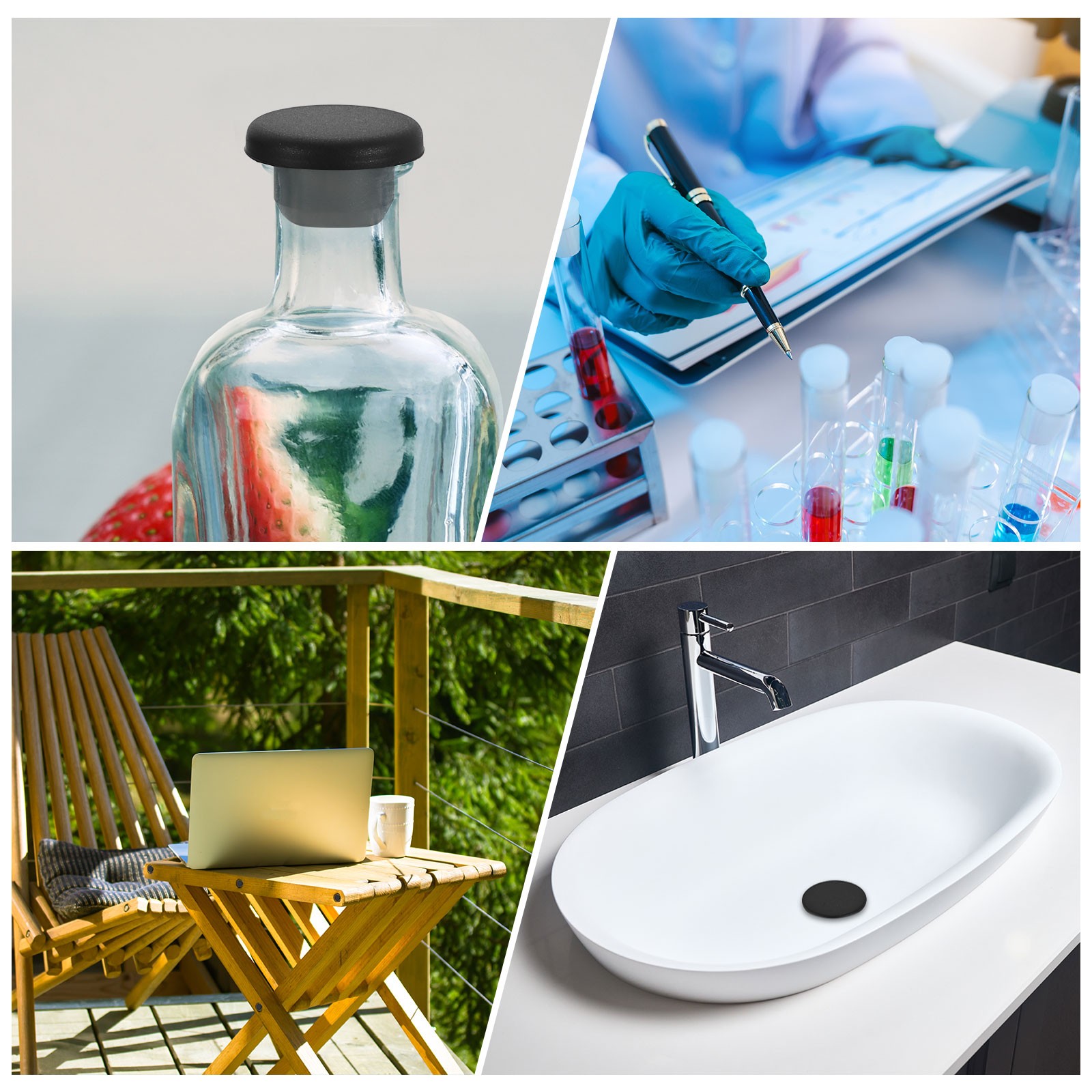 Silicone Hole Plugs, Round Rubber Stopper for 105mm/4.13" Hole, Black