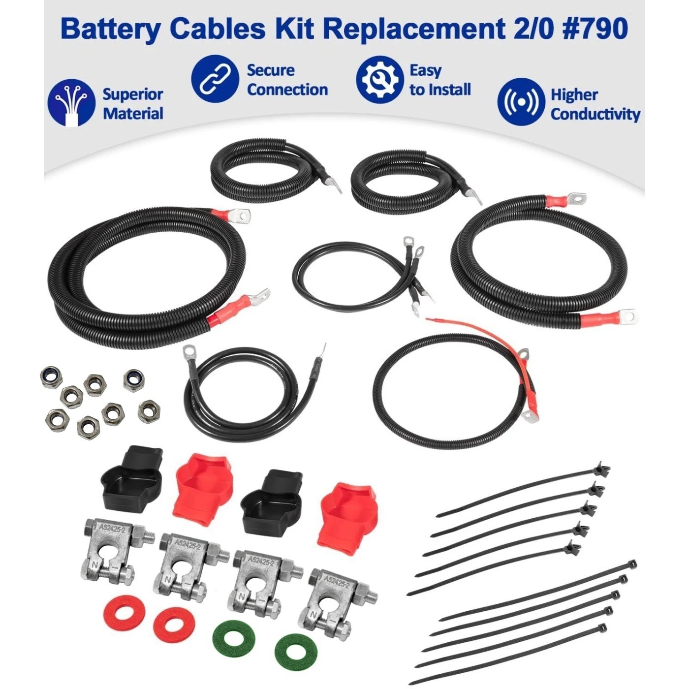 For 2003-2007 Cummins Dodge RAM Truck Gen 3 5.9L 24 Valve Battery Cable Wire Kit