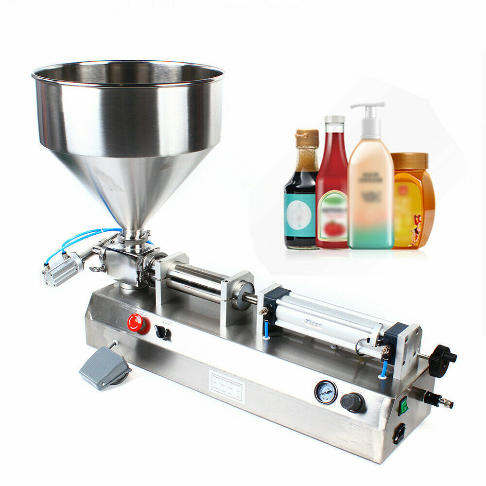 Pneumatic Filler Liquid Paste Filling Machine 50-500ml Cream Cosmetic 40L Hopper