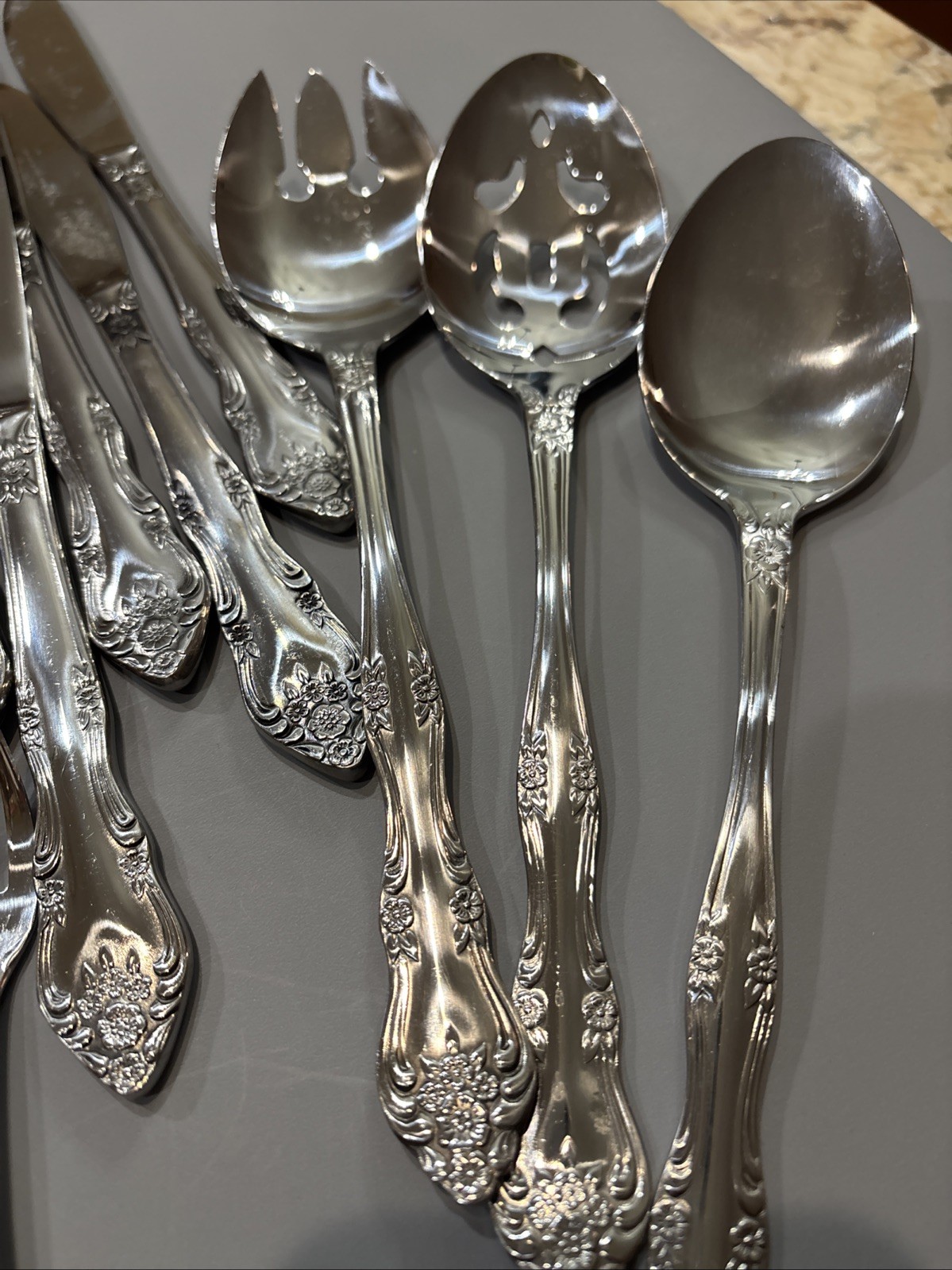 64 pcs - Rogers Co Dream Rose Rose Bud Knife Fork Spoon Iced Oyster Serving