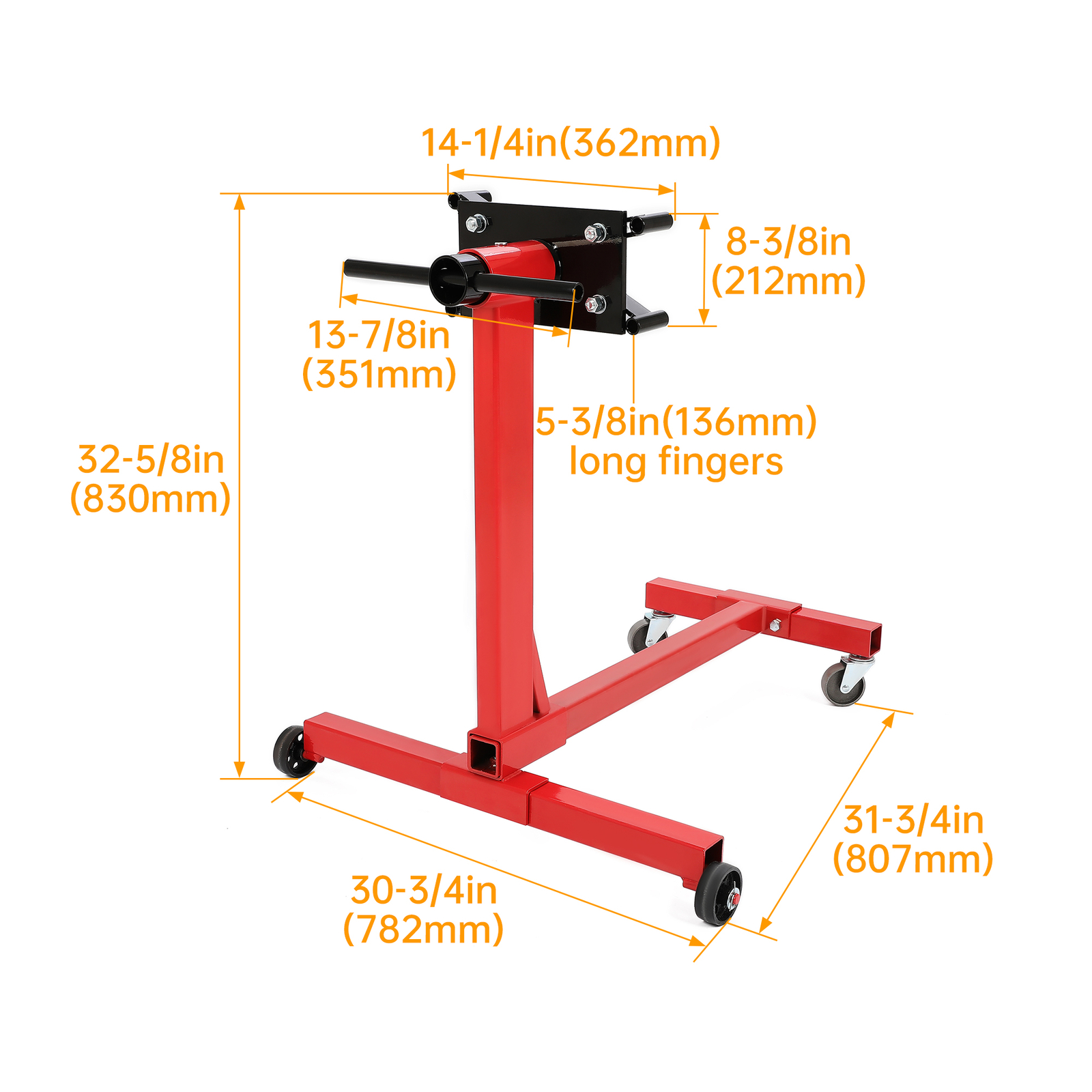 1500LBS Steel Engine Stand 360 Degree Rotating Head Adjustable Mounting Red