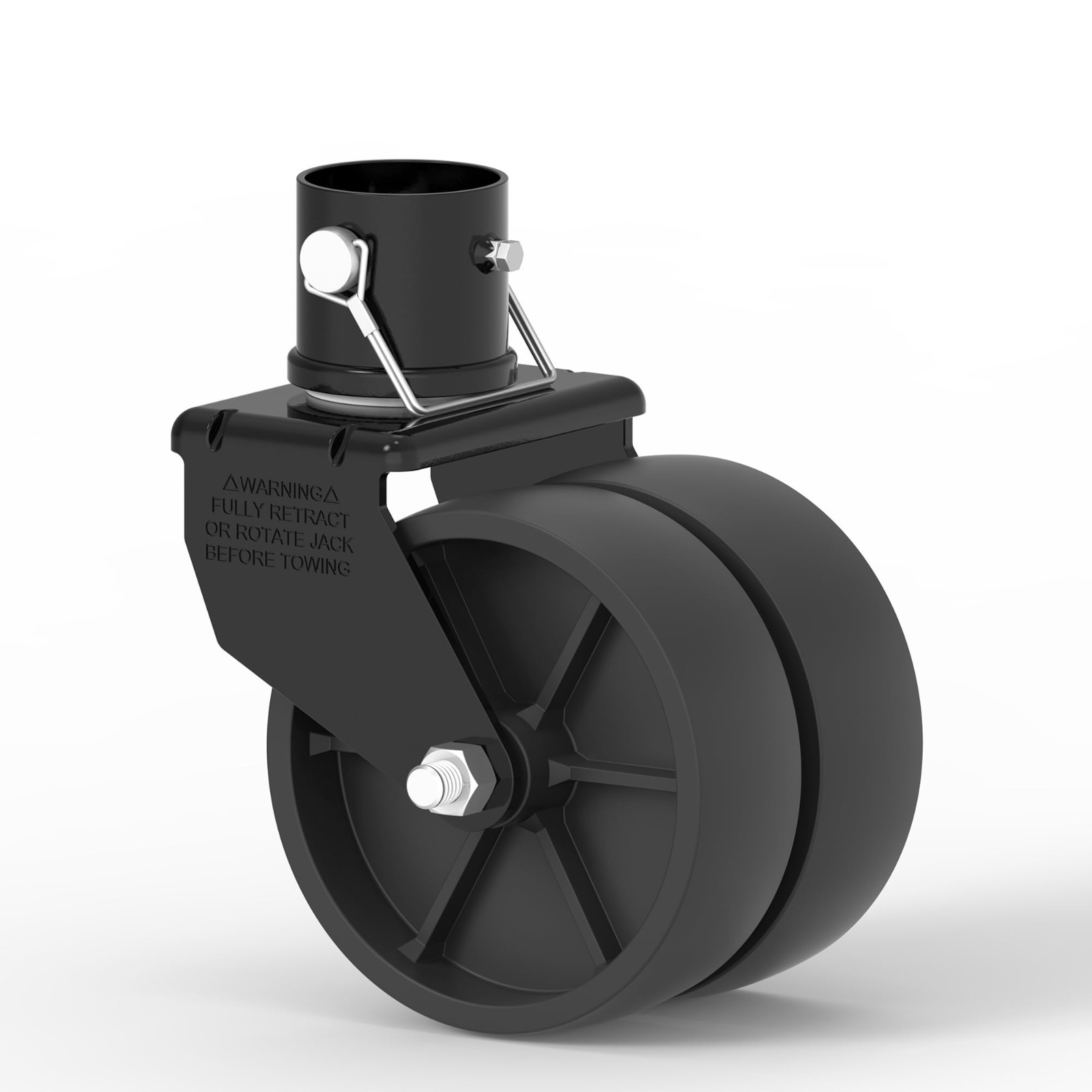 2000lbs Dual 6" Trailer Jack Swivel Caster, Wheel Replacement with Pin for RV