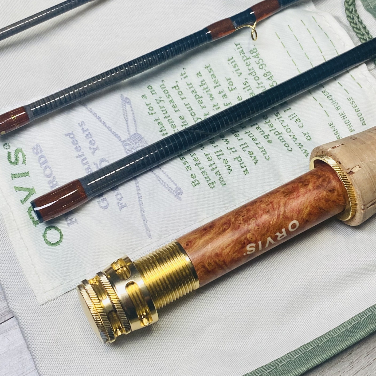 Orvis Superfine TOUCH 763-4 7’6” 3wt Fly rod w/Tube Case Sock Excellent++