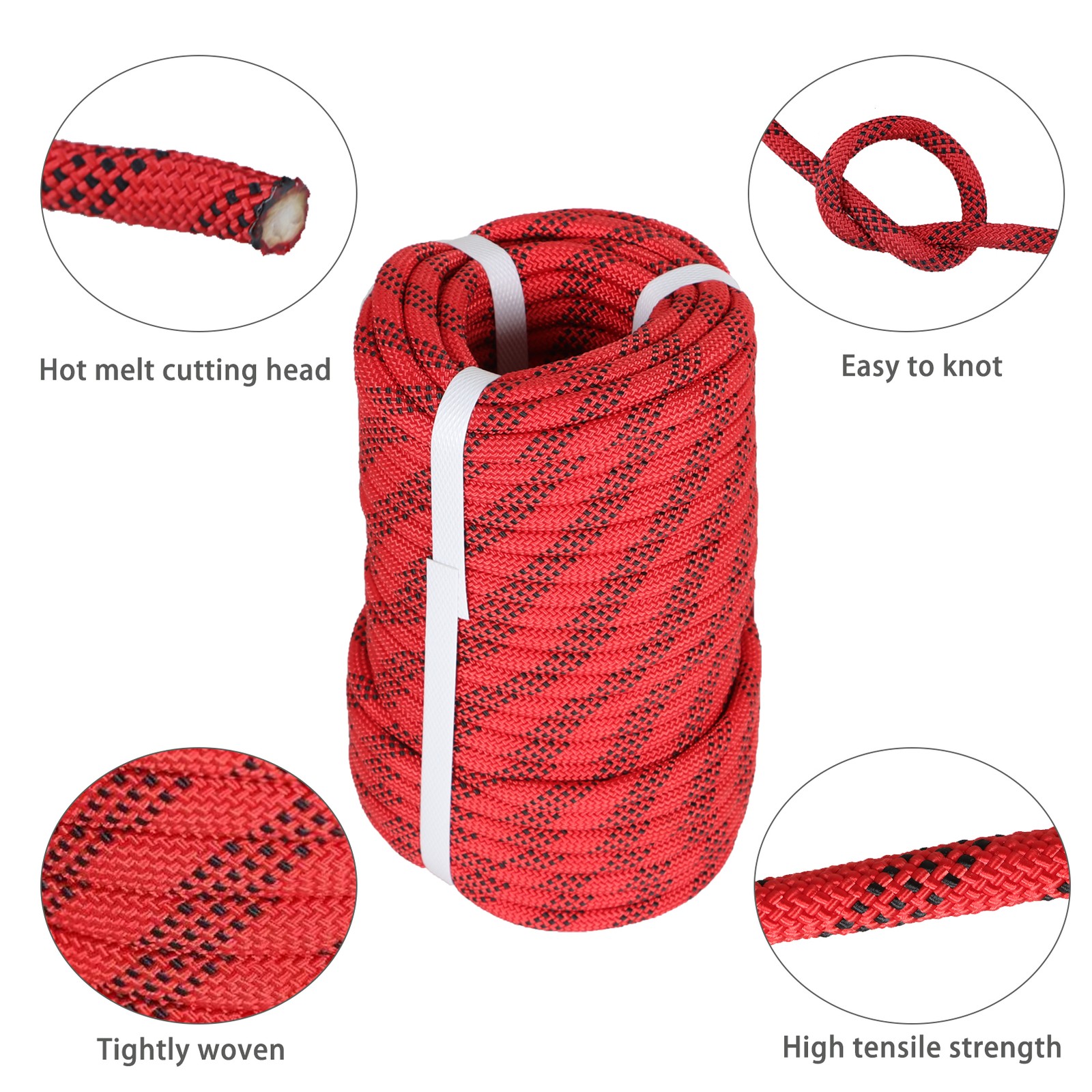 3/8" × 100' High Strength 3520Lbs Braided Polyester Rope Strong Pulling Rope