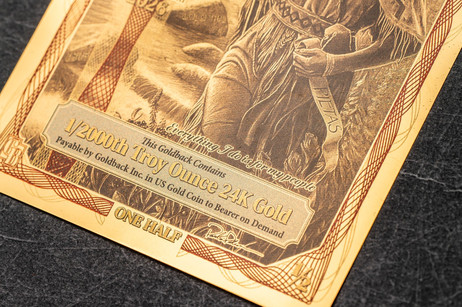 50X - 1/2 IDAHO Goldback Aurum Gold Foil Note 1/2000 oz 24kt .999 Fine PRESALE