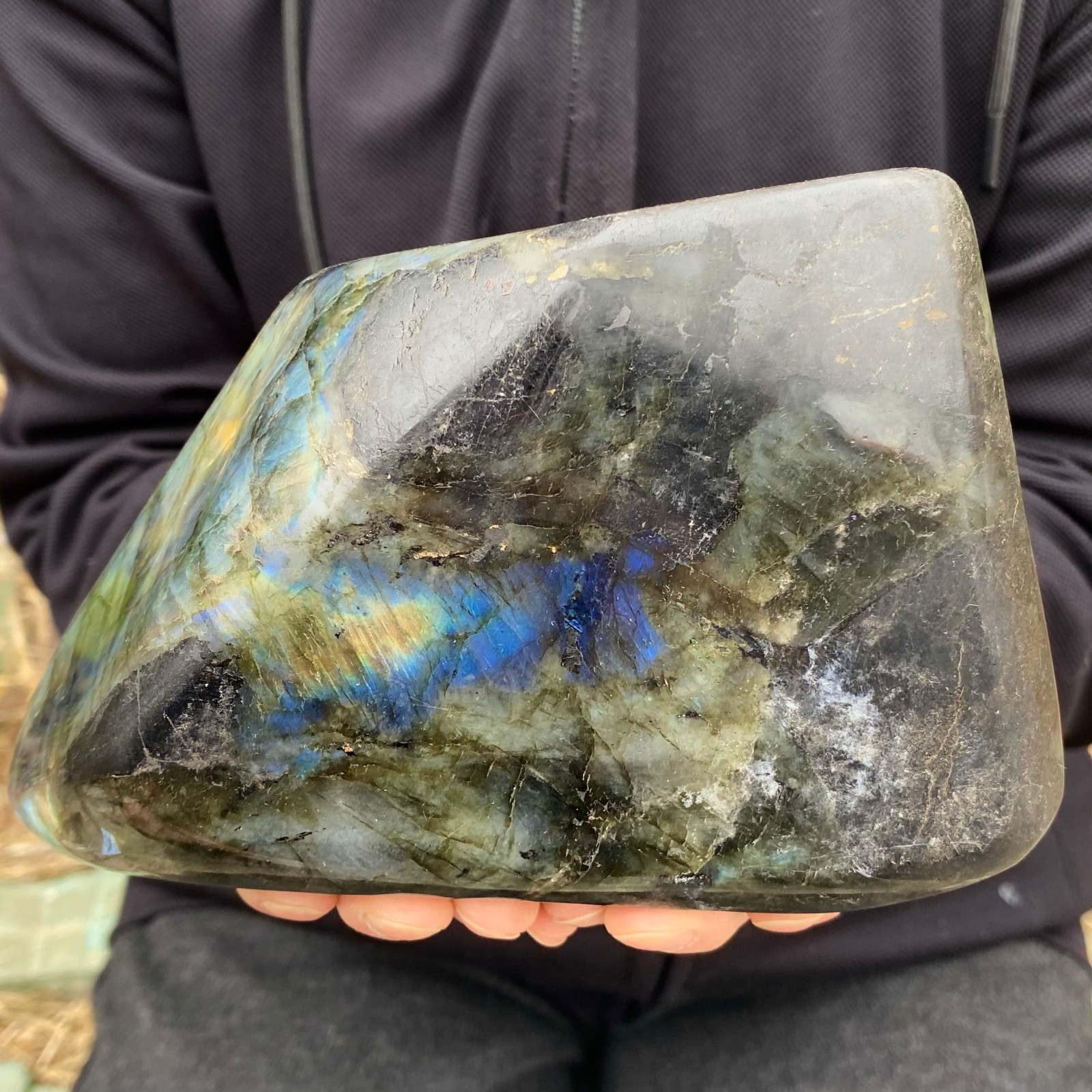 4.57LB Top natural Labrador flash moonstone quartz crystal mineral specimen