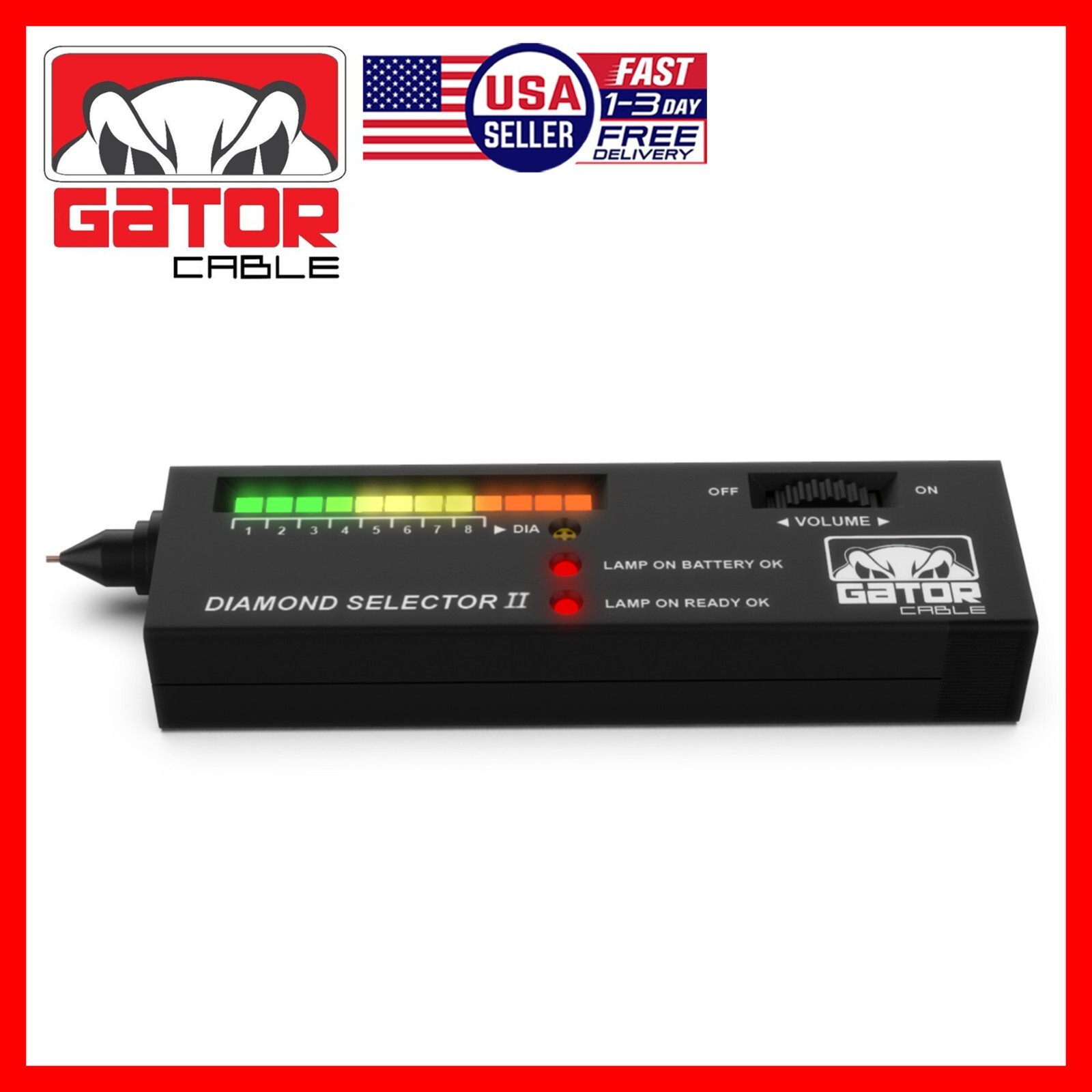 Diamond Gemstone Tester Selector Illuminated Jewelry Testing Tool Pen Portable