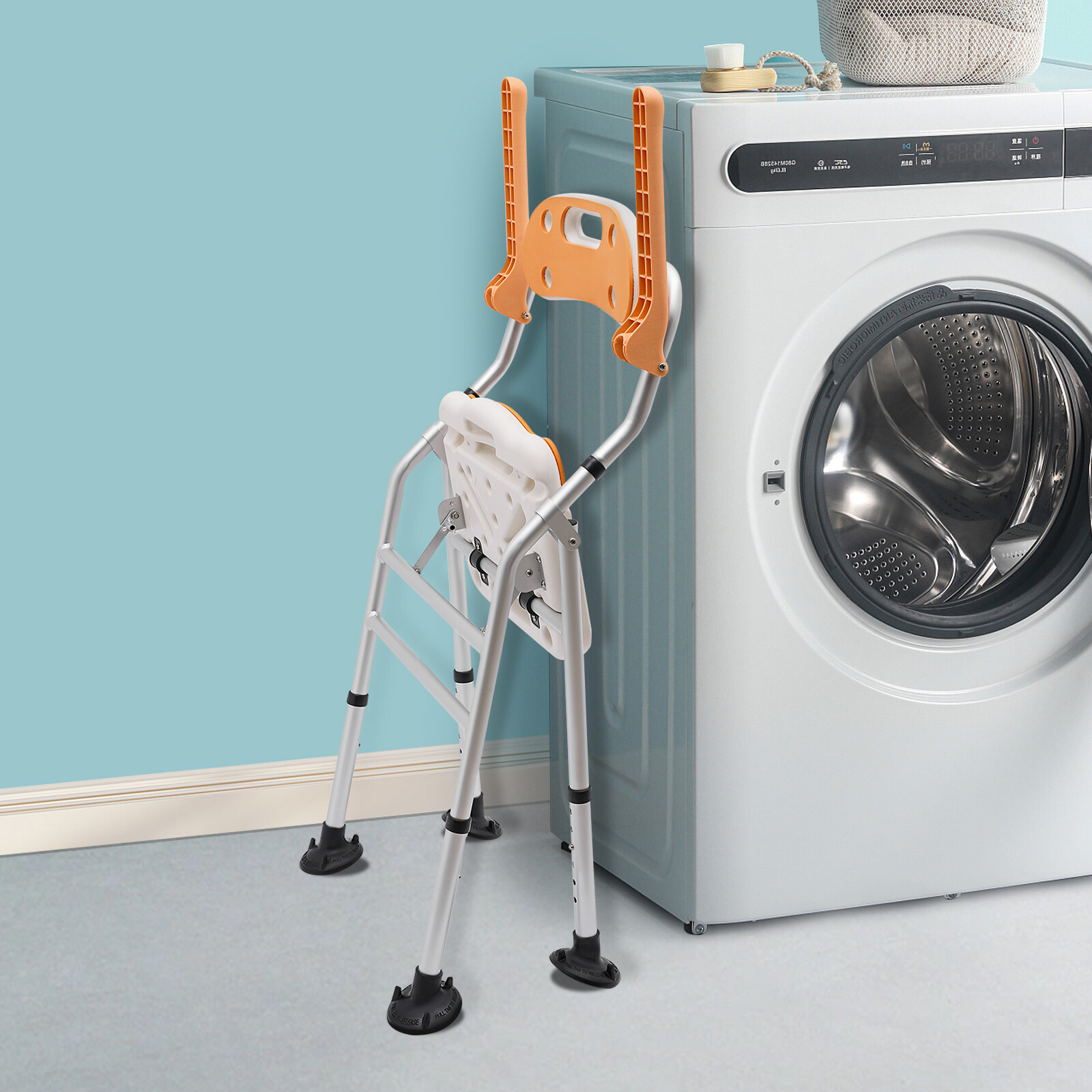 Foldable Shower Seat Folding Bath Chair Bathroom Shower Chair Height Adjustable